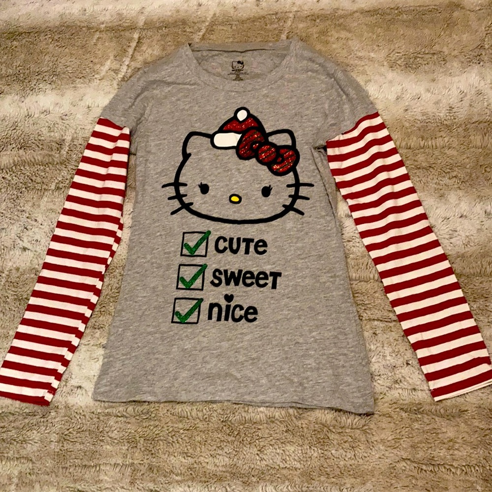 Long sleeve hello kitty Christmas shirt.